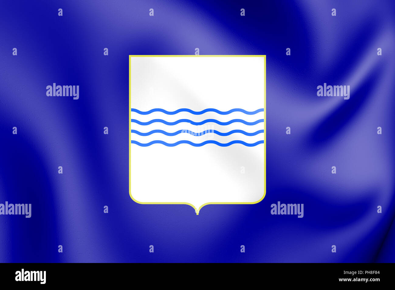 3D-Markierung der Region Basilicata, Italien. 3D-Darstellung. Stockfoto