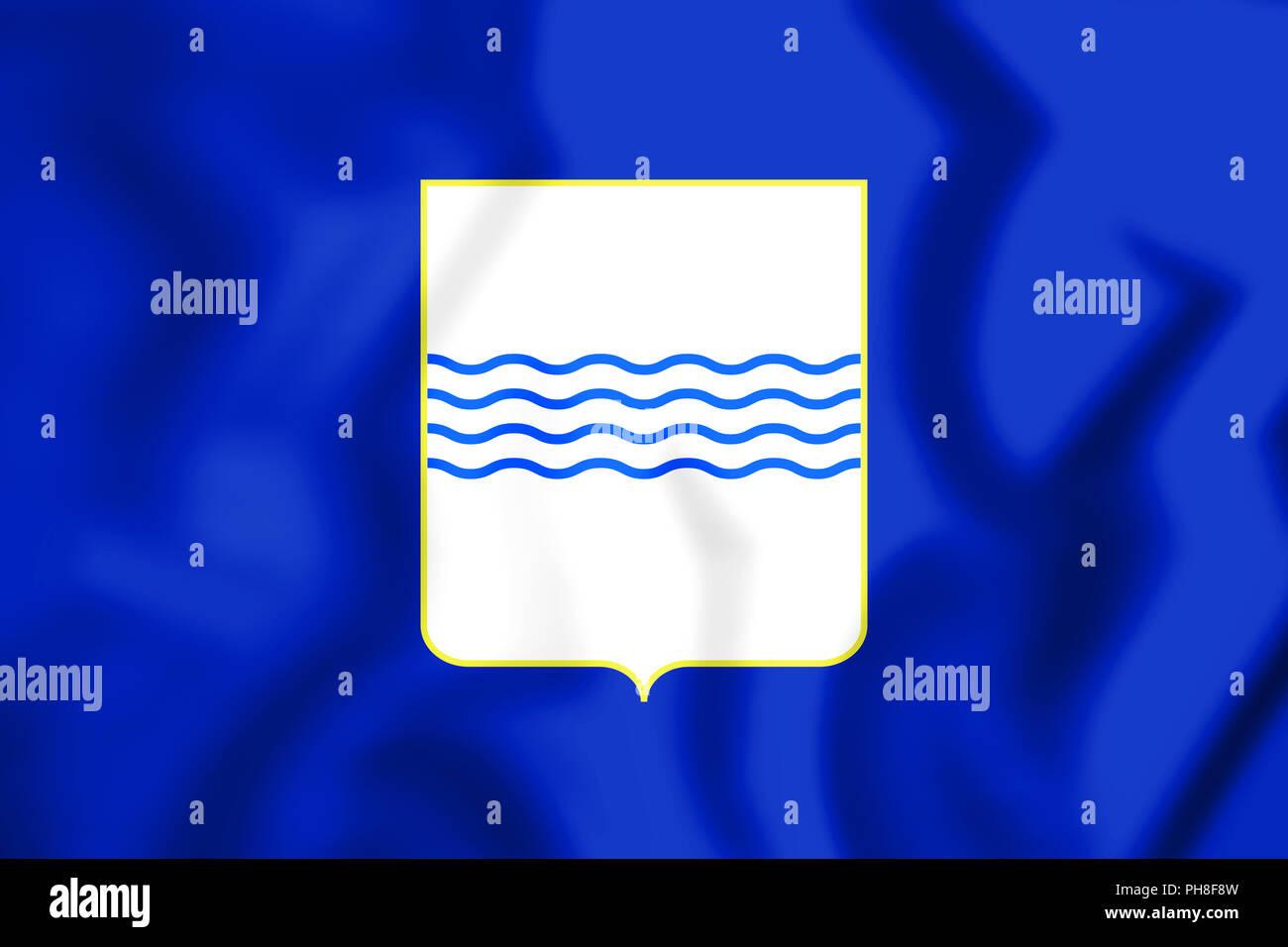 3D-Markierung der Region Basilicata, Italien. 3D-Darstellung. Stockfoto