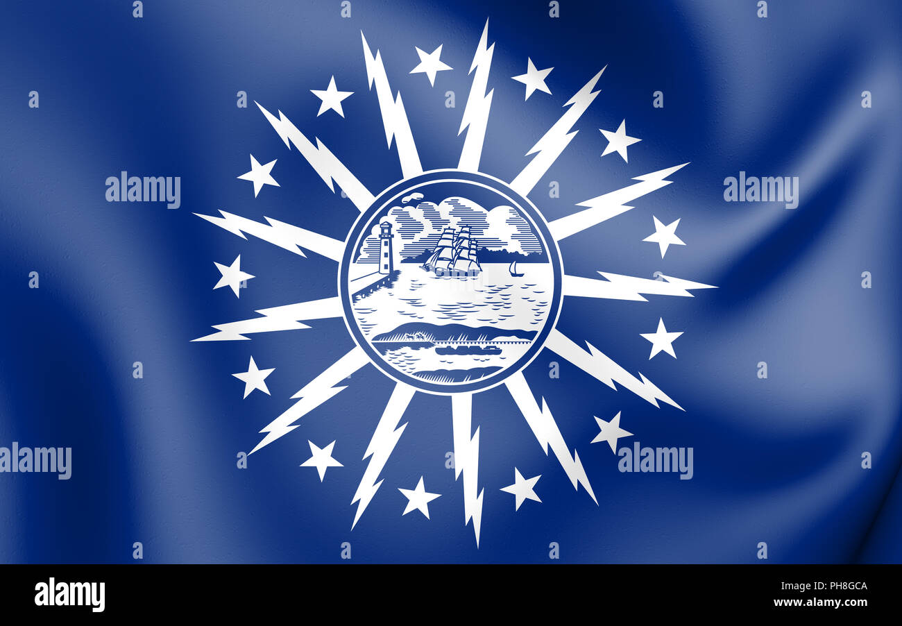 3D-Markierung von Buffalo (New York), USA. 3D-Darstellung. Stockfoto