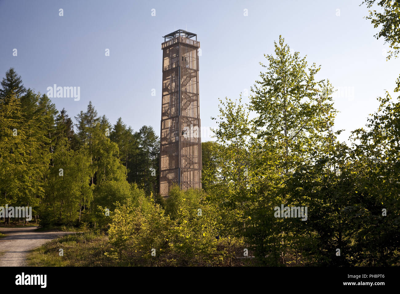 See Moehne Turm im Arnsberger Wald Stockfoto