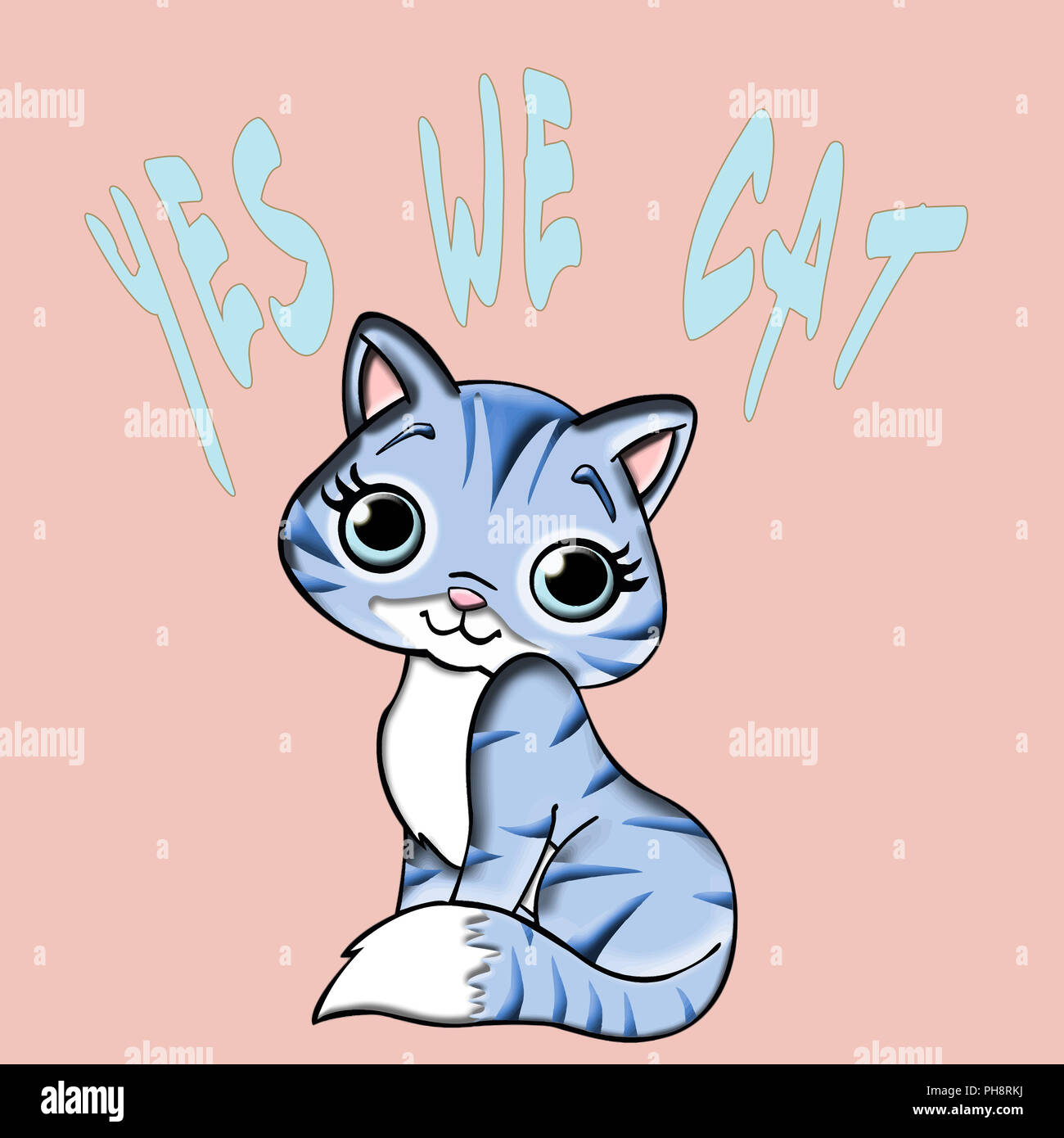 Digital verbesserte Image der humorvollen Text Ja Wir CAT Stockfoto