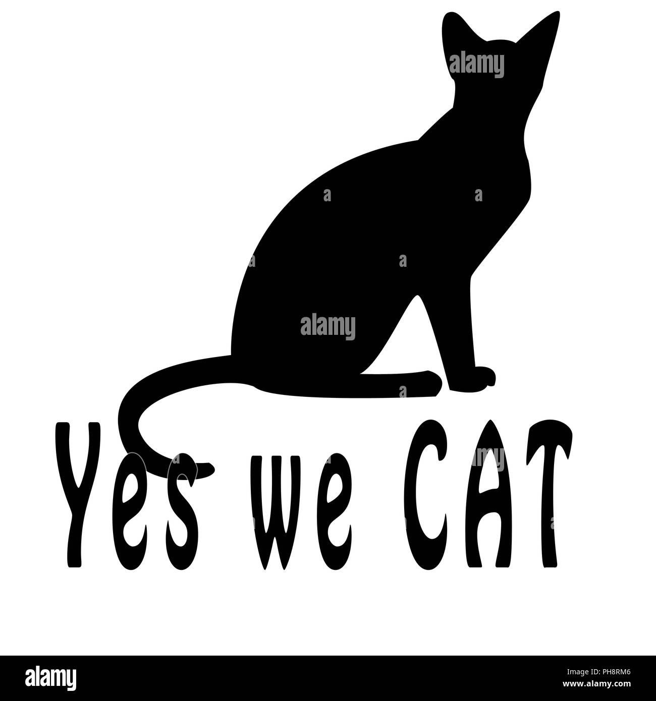 Digital verbesserte Image der humorvollen Text Ja Wir CAT Stockfoto