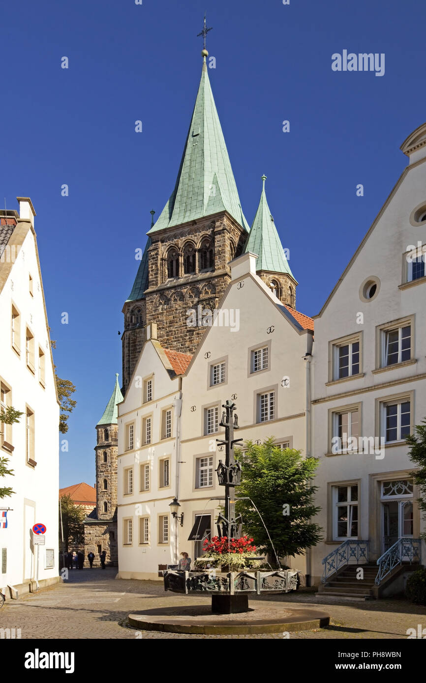 Marktplatz, St. Laurentius Kirche, Warendorf Stockfoto