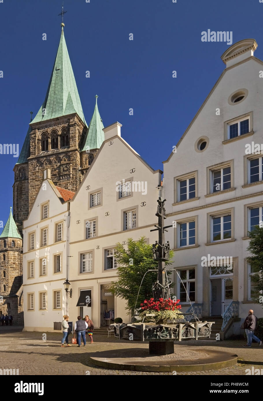 Marktplatz, St. Laurentius Kirche, Warendorf Stockfoto