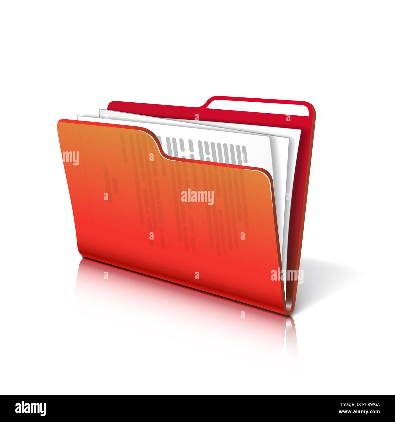Ordner mit Papieren. Stockfoto
