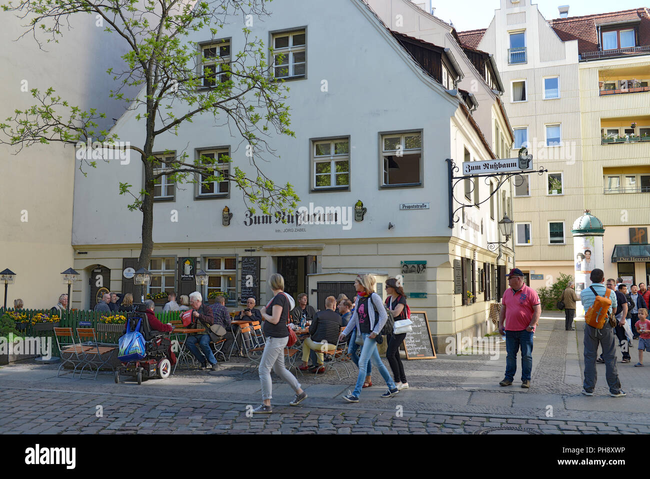 Restaurant zum Nussbaum, Propststrasse, Nikolaiviertel, Mitte, Berlin, Deutschland Stockfoto