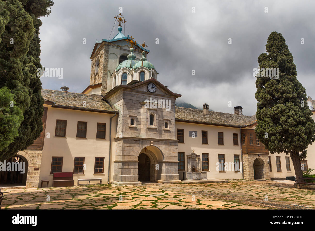 Kyriakon, Main Kirche (1866), rumänischer Skete Prodromos, St. Johannes Baptist skete, Berg Athos Halbinsel Athos, Griechenland Stockfoto