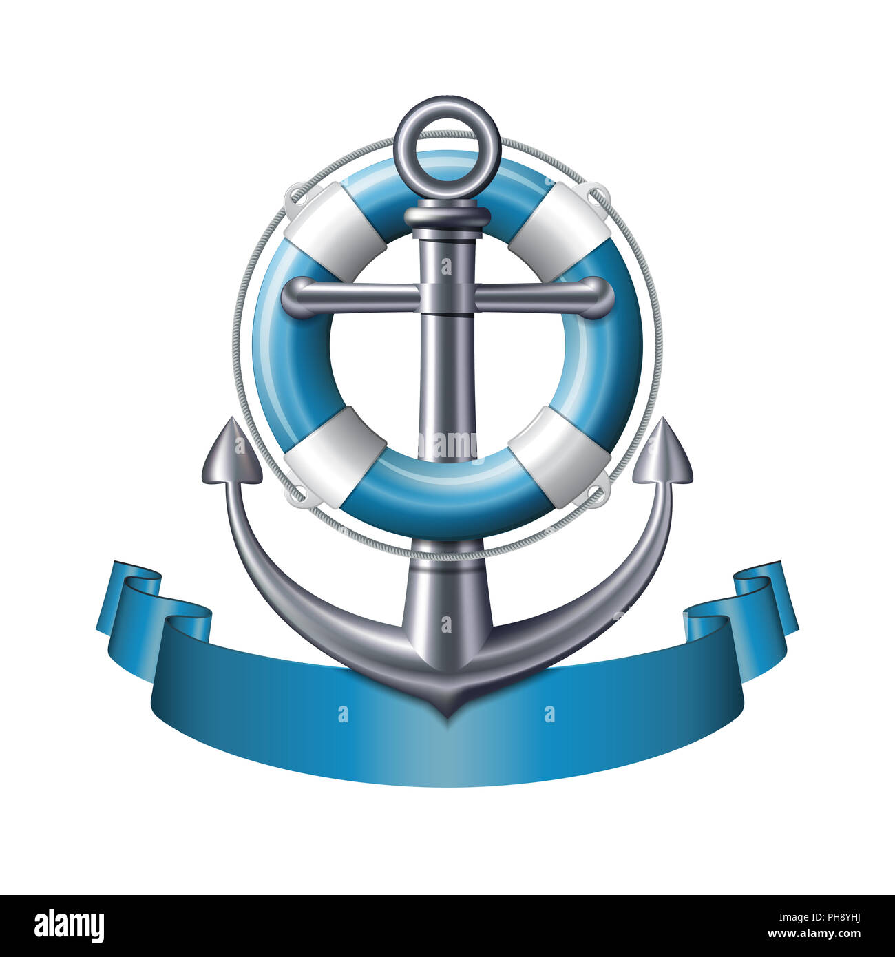 Anker Emblem, Vektor Stockfoto