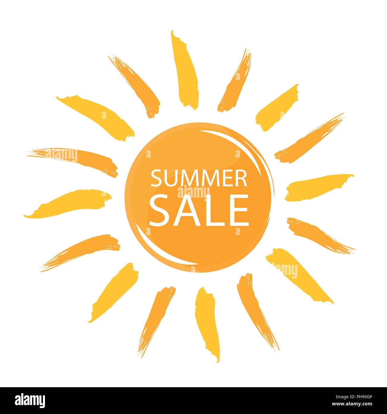 Summer Sale Angebot Gelbe Sonne Vektor Illustration Eps 10 Stock Vektorgrafik Alamy