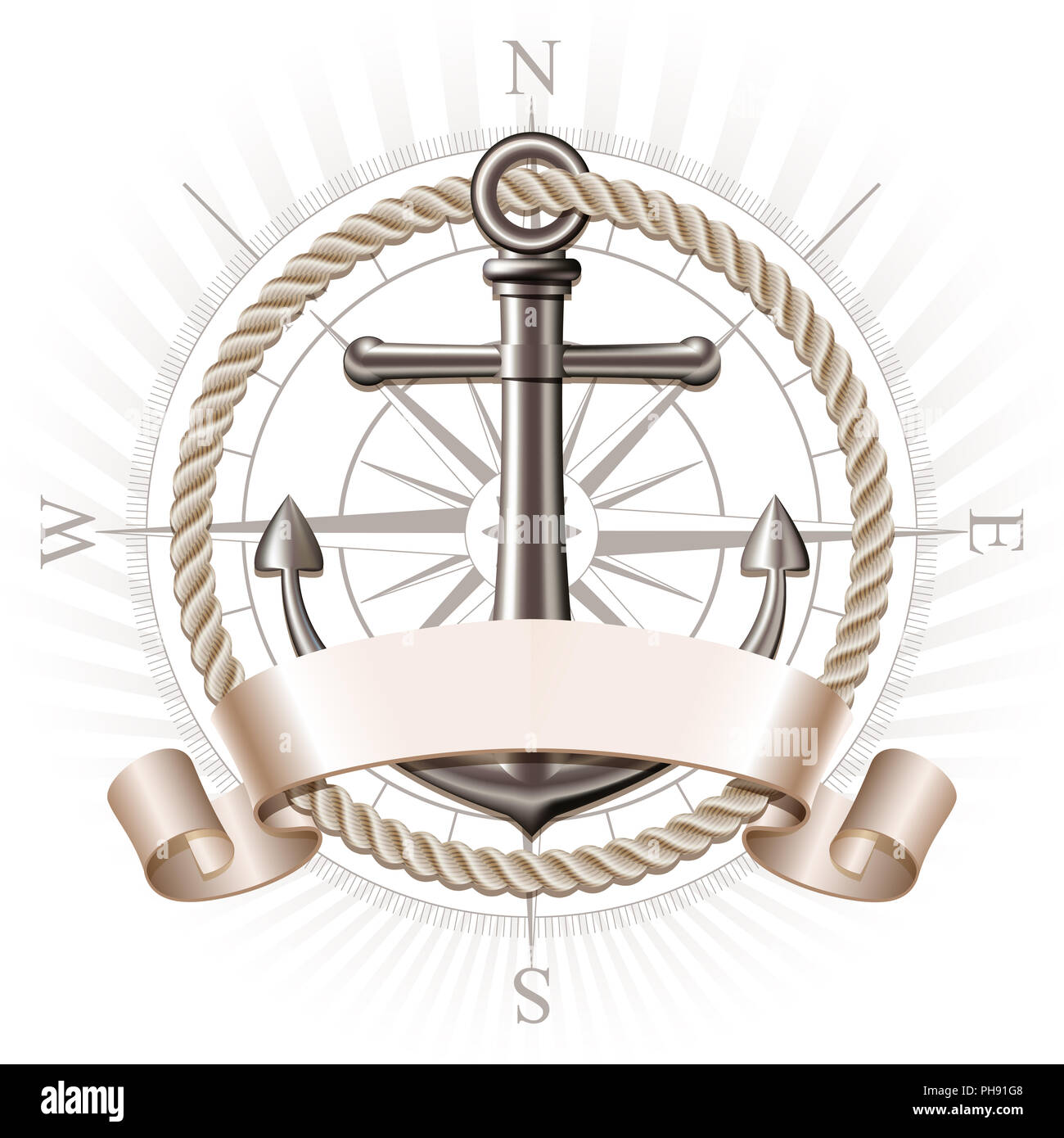 Anker Emblem, Vektor Stockfoto