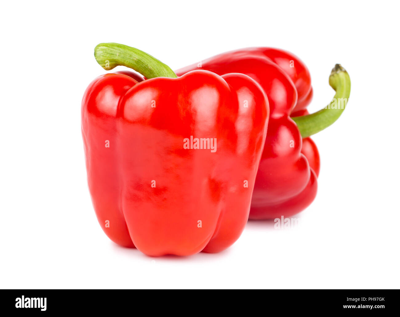 Zwei rote Paprika Stockfoto