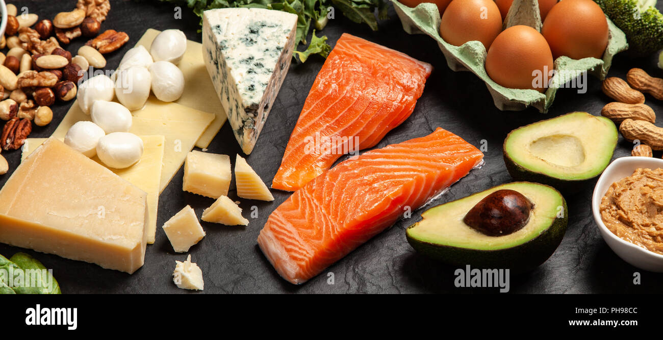 Keto Diät Lebensmittel Zutaten Stockfoto