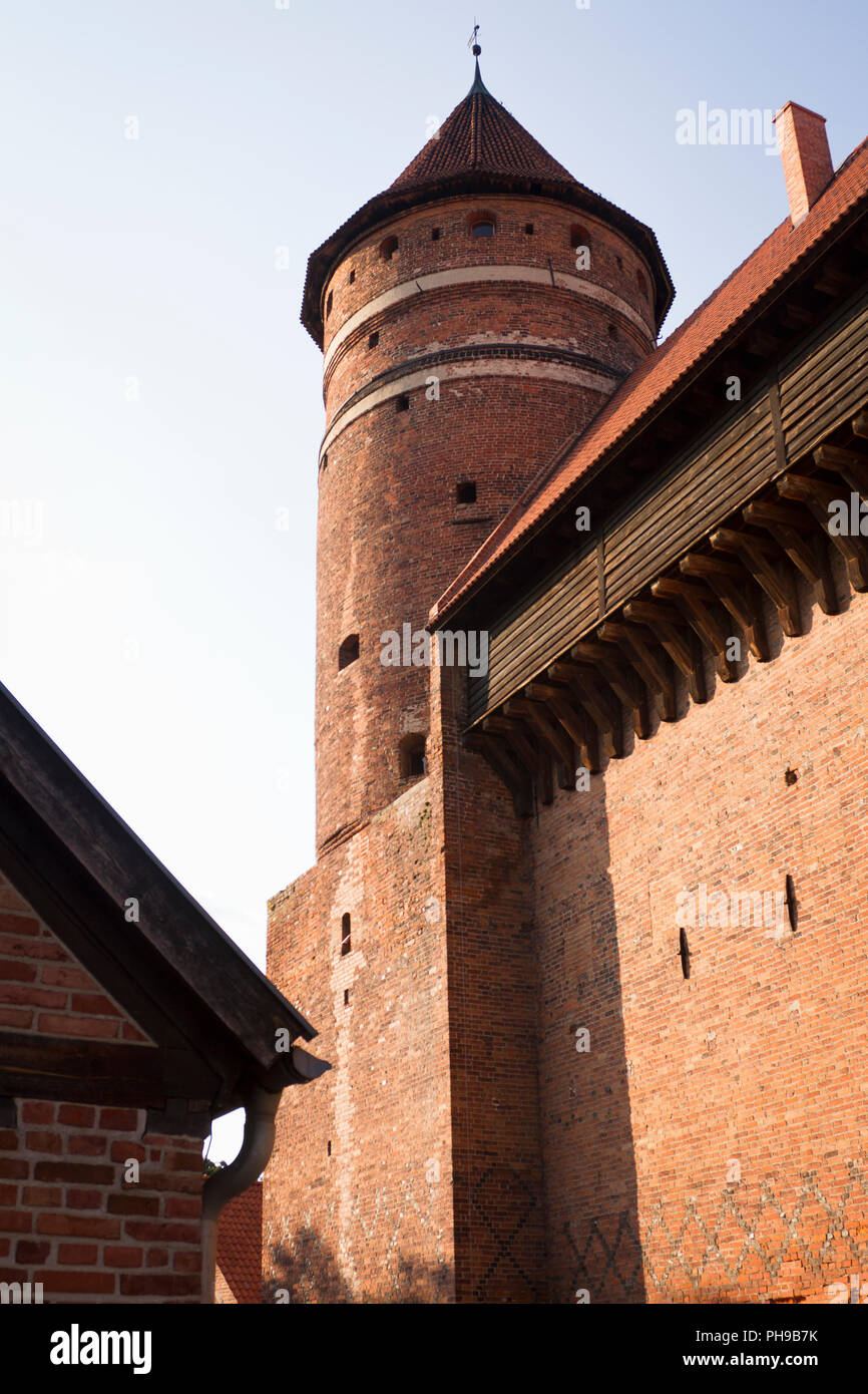 Aus dem vierzehnten Jahrhundert gotische Burg der Bischöfe von Ermland in Olsztyn, Polen Stockfoto