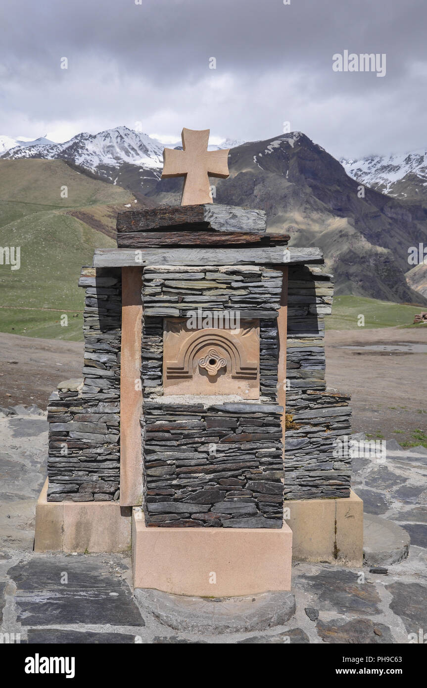 Waycross außerhalb des Stepanzminda Kloster, Kaukasus Stockfoto