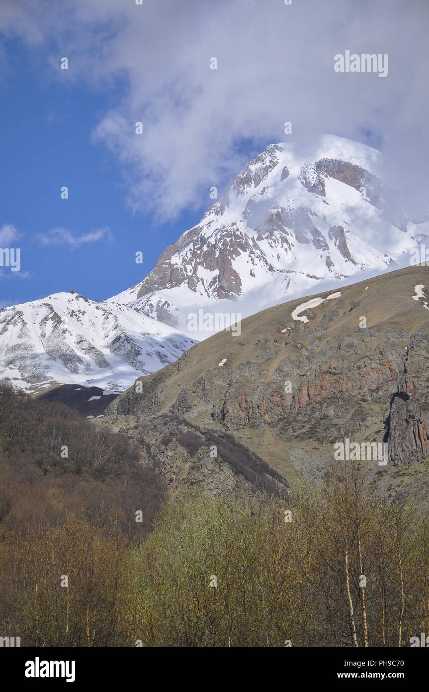 Magic Mount Kazbek im Kaukasus, Georgien Stockfoto