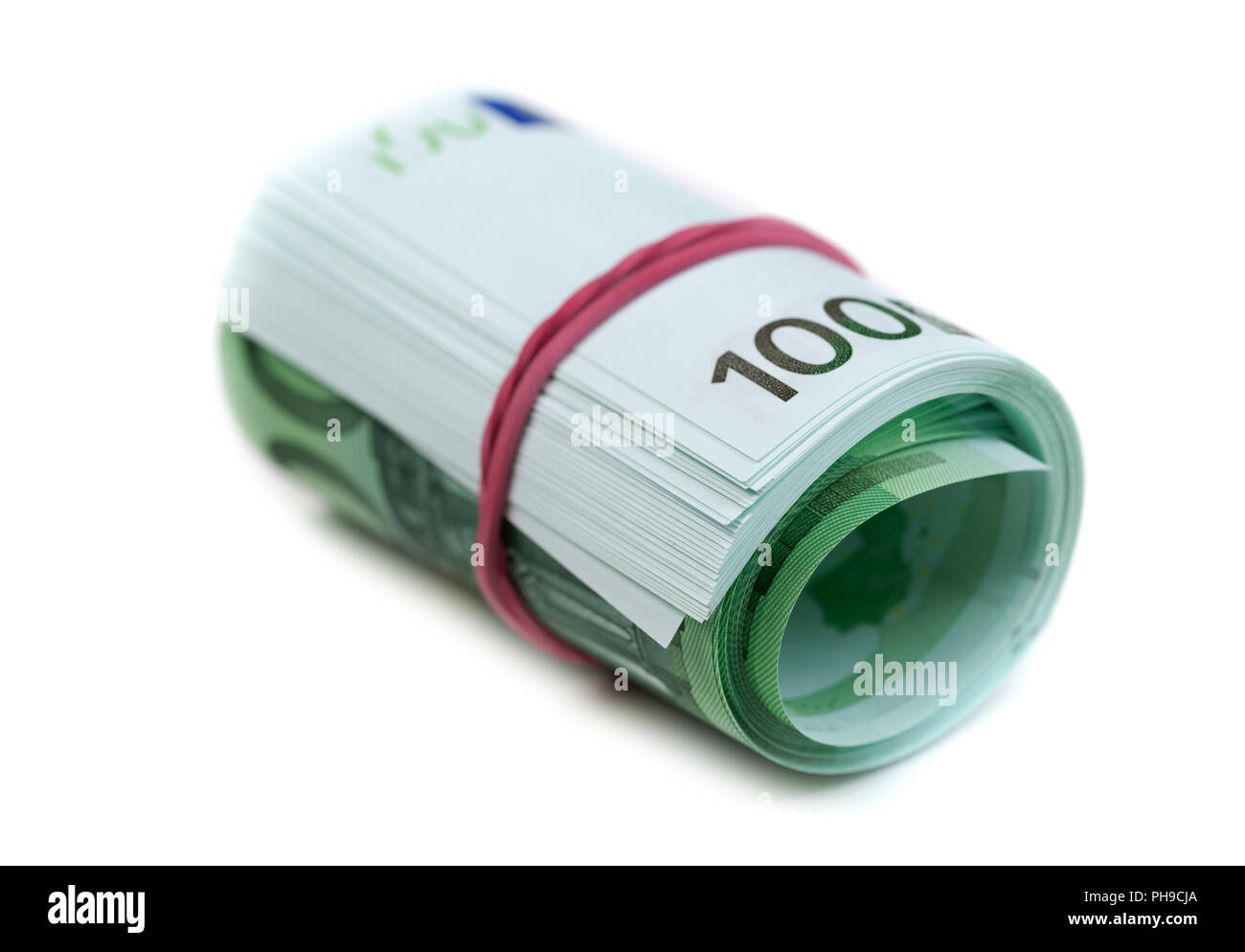 Hundert Euro-Banknoten roll Stockfoto