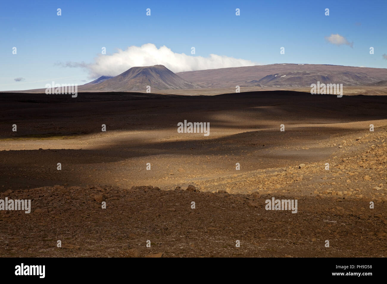 Desertlike Landschaft von Blaskogarheidi, Kaldidalur, Island Stockfoto