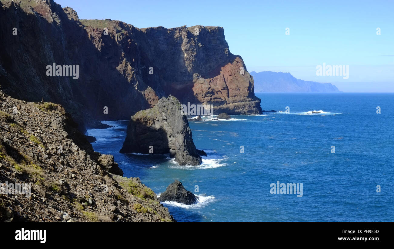 Madeira, Nordostküste, Ponta de Sao Lourenco Stockfoto