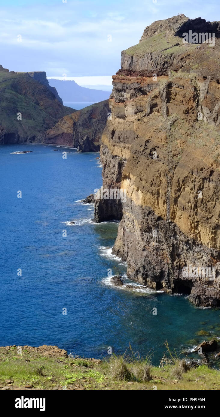 Madeira, Klippe Küste, Ponta de Sao Lourenco Stockfoto