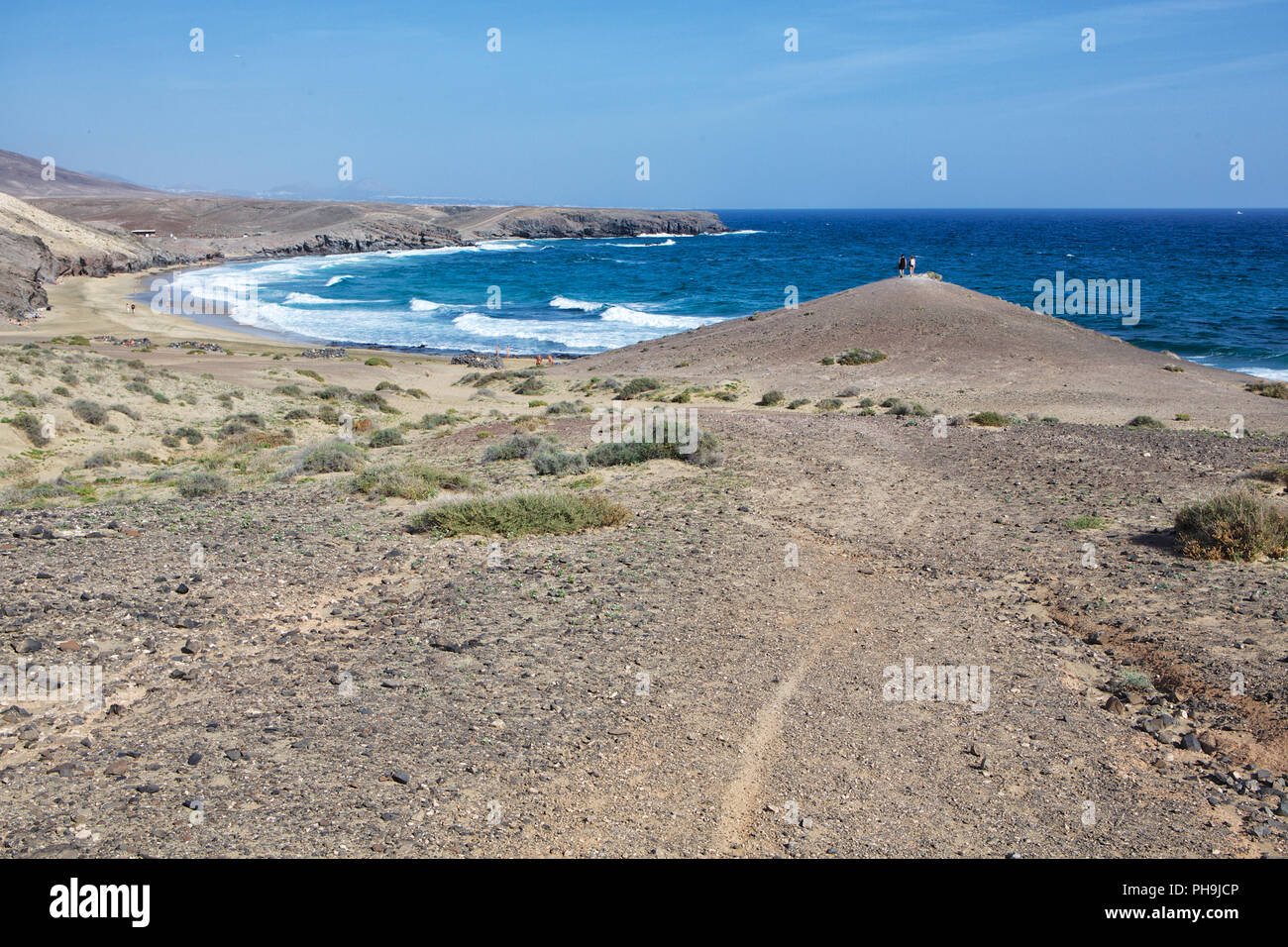 Strand auf Lanzarote canarias Puntal del Papagayo Stockfoto