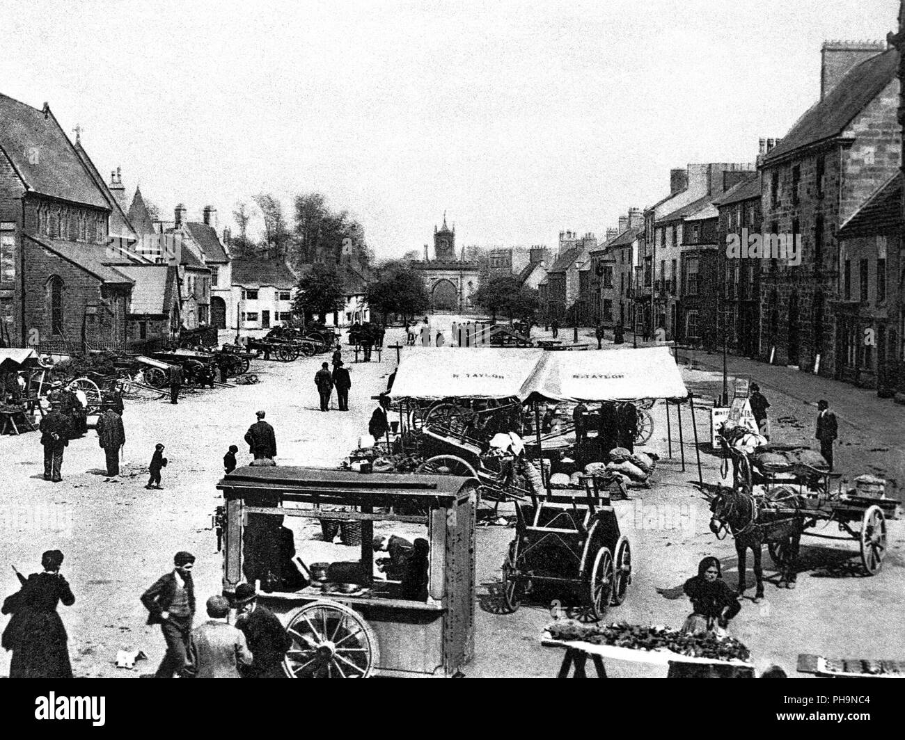 Marktplatz, Bishop Auckland, 1900 Stockfoto