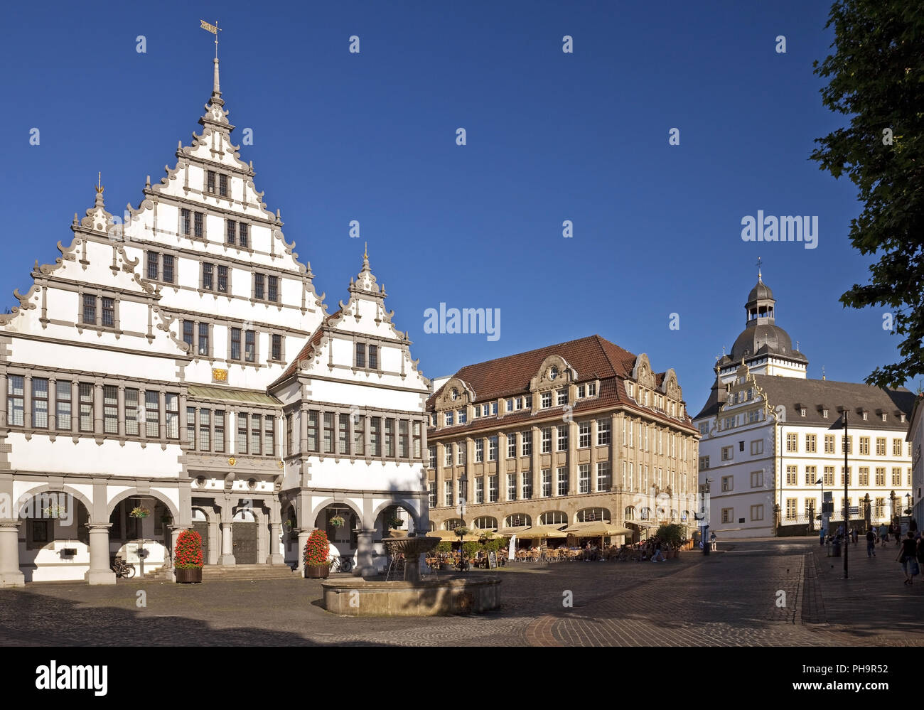Rathaus am Rathausplatz, Paderborn, Ostwestfalen, NRW, Deutschland Stockfoto
