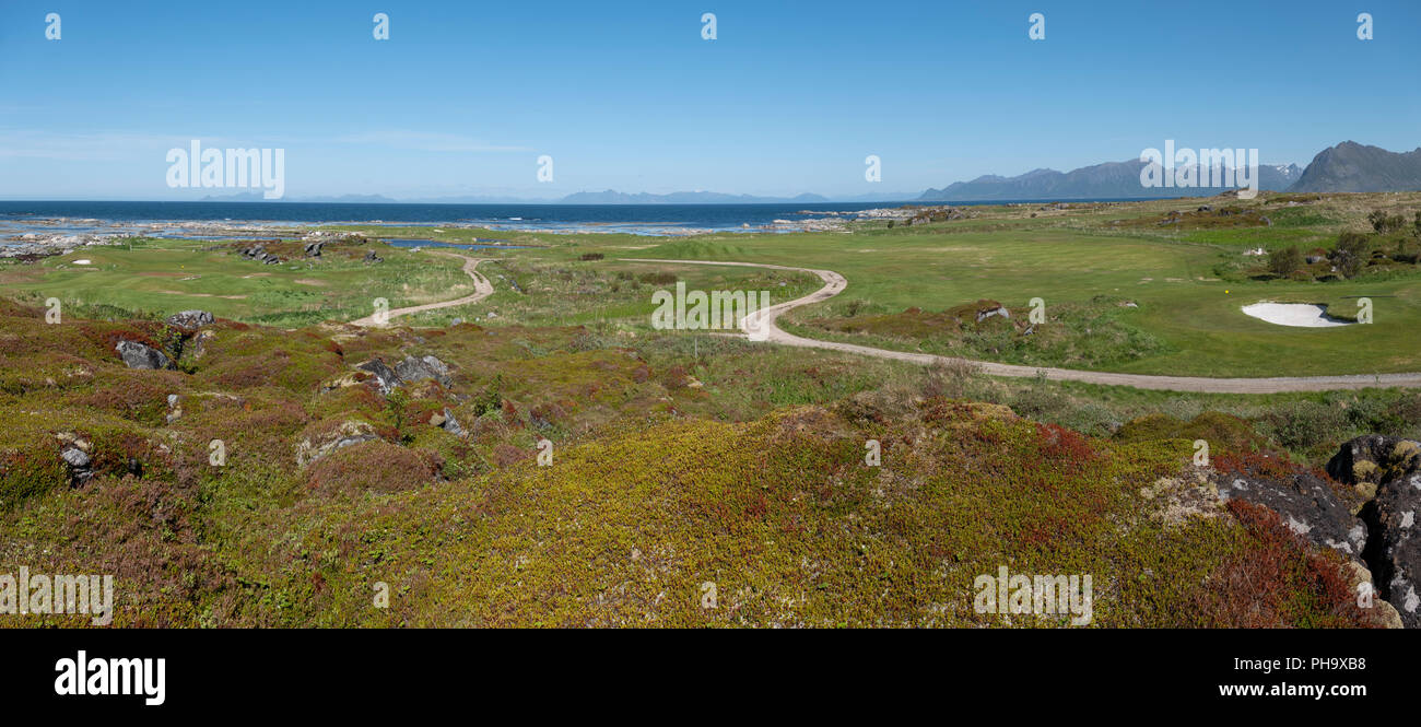 Lofoten Links, Gimsøysand, Norwegen. Stockfoto