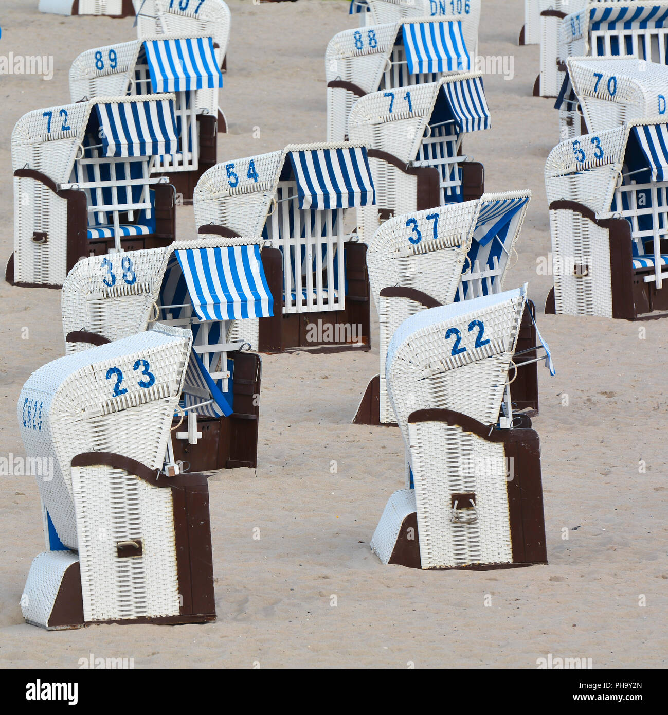 Liegen am Strand von Heiligendamm an der Ostsee. Stockfoto