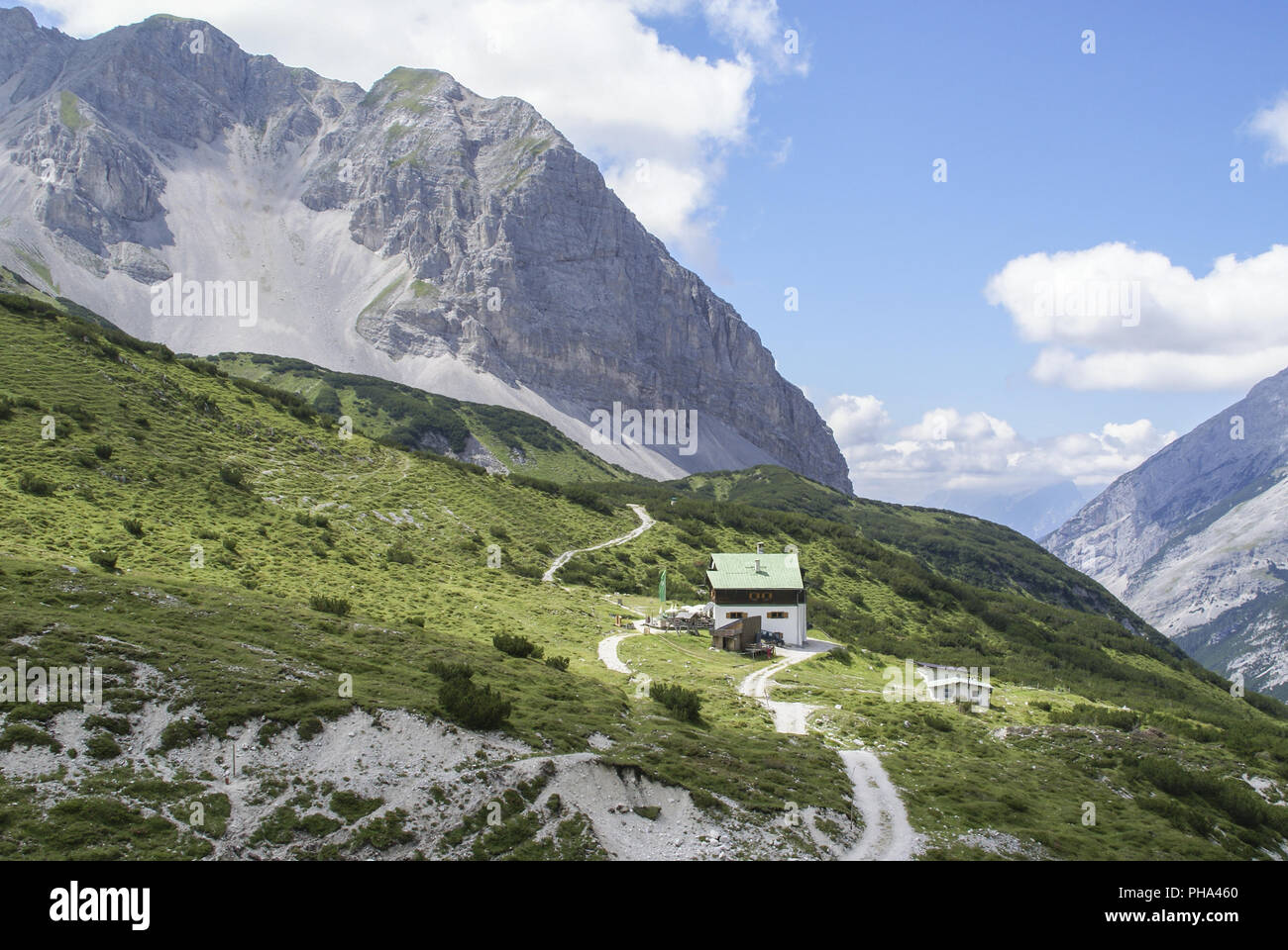 Pfeishuette, Tirol, Österreich, Karwendelgebirge Stockfoto