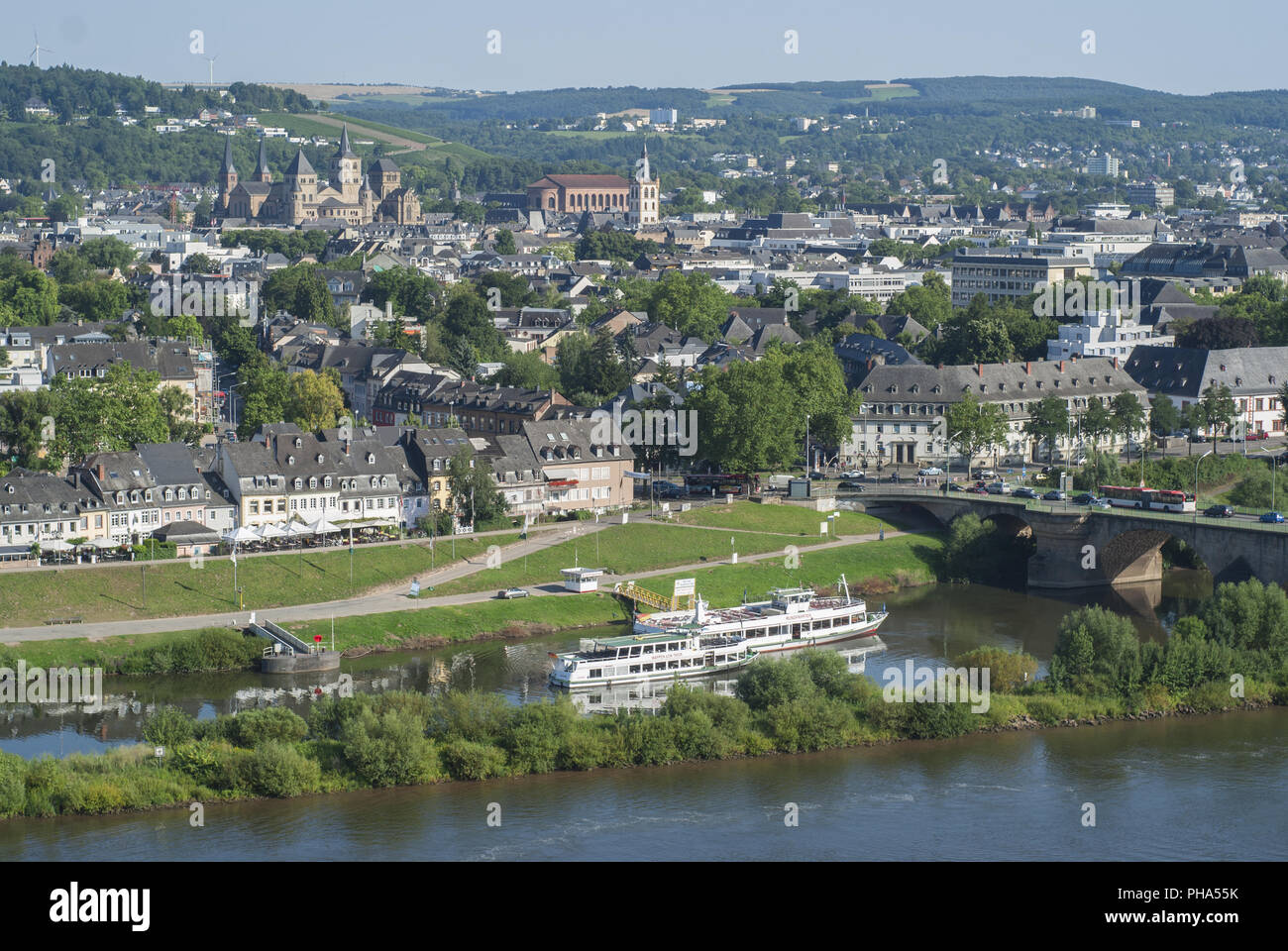 Stadt Panorama von Trier, Rheinland-Pfalz, Deutschland Stockfoto