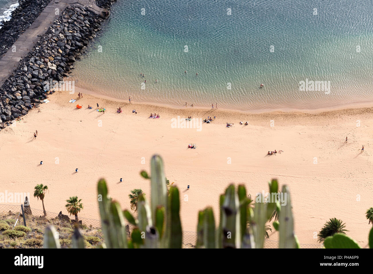 Blick auf den Strand von Las Teresitas Stockfoto