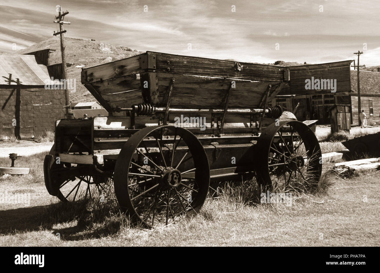 Bodie, alte Transportwagen Stockfoto
