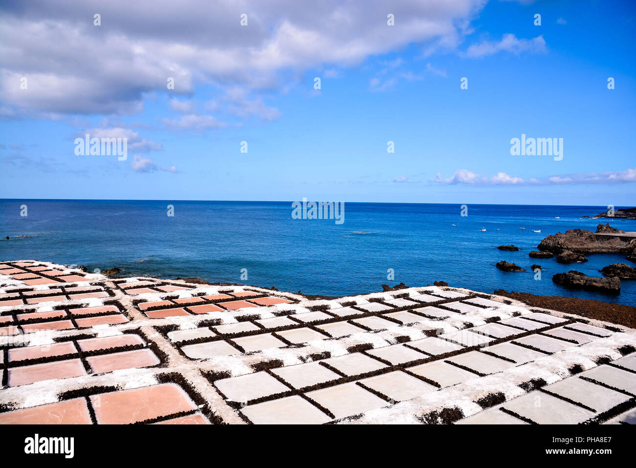 Salinen auf den Canry Inseln Stockfoto