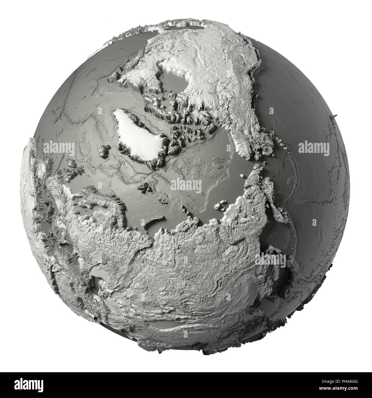 3D-Globus Nordpol Stockfoto