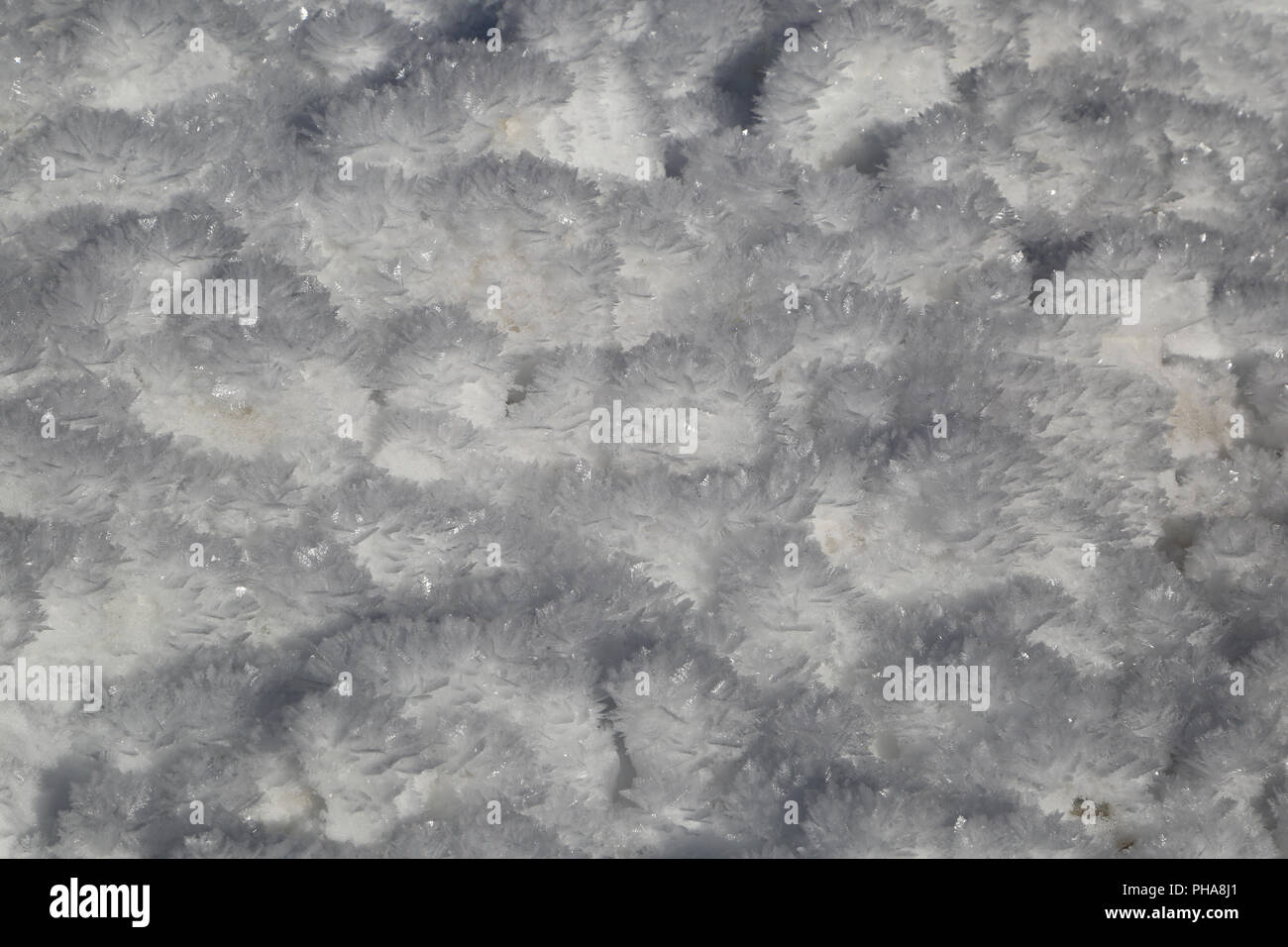 Schnee und Eiskristalle Stockfoto