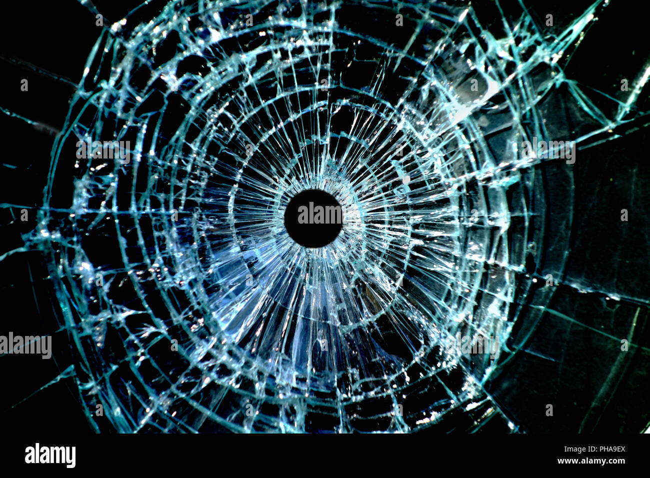 Bullet loch Fenster Stockfoto