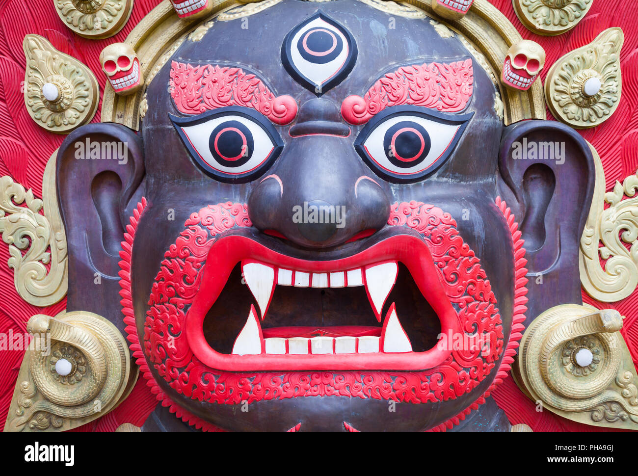 Bhairab Maske aus Nepal Stockfoto