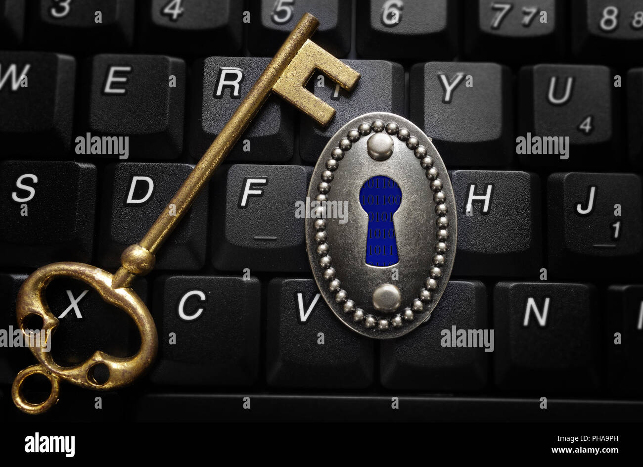 Data Encryption key lock Stockfoto