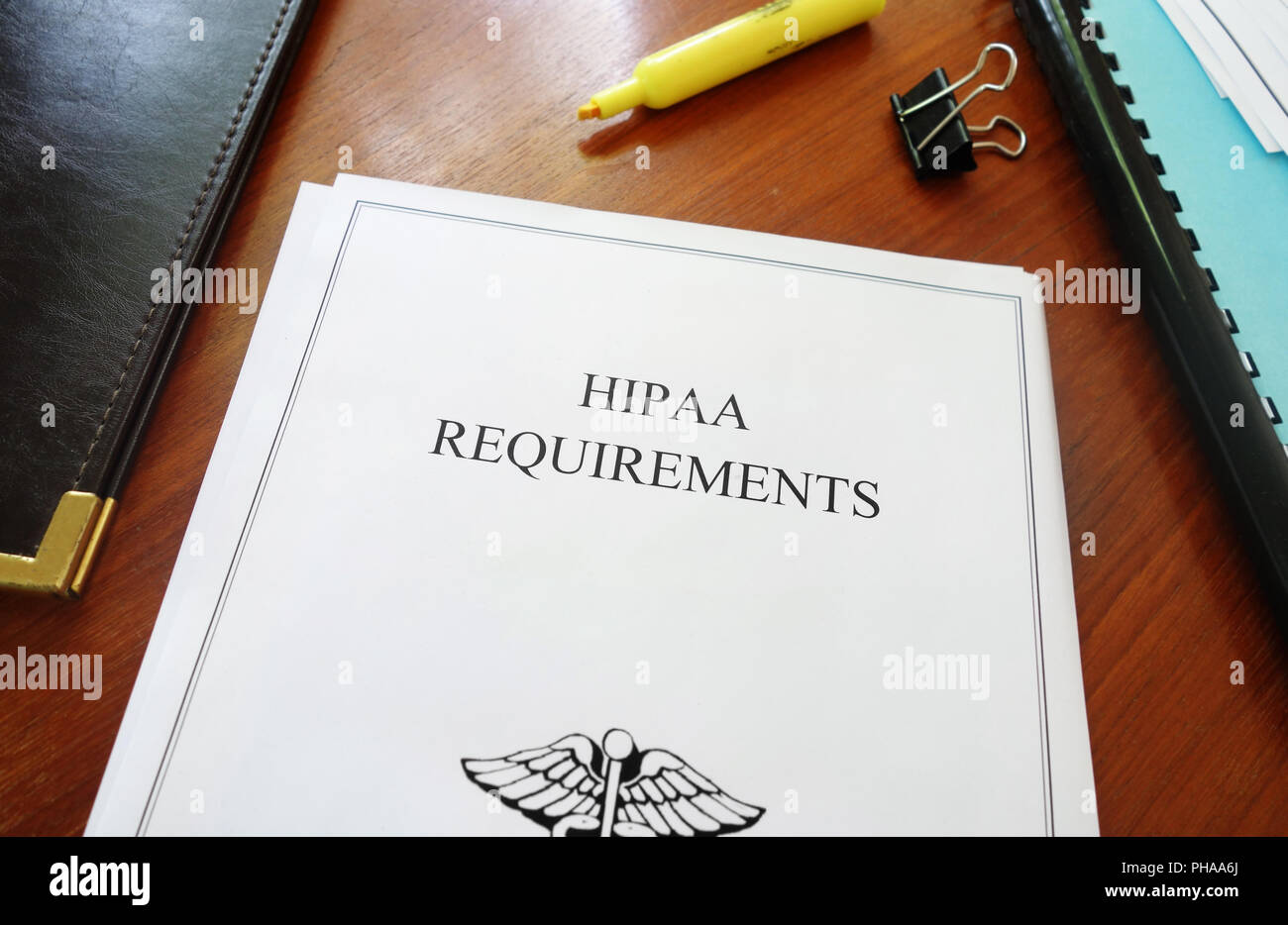 HIPAA-Anforderungen Stockfoto