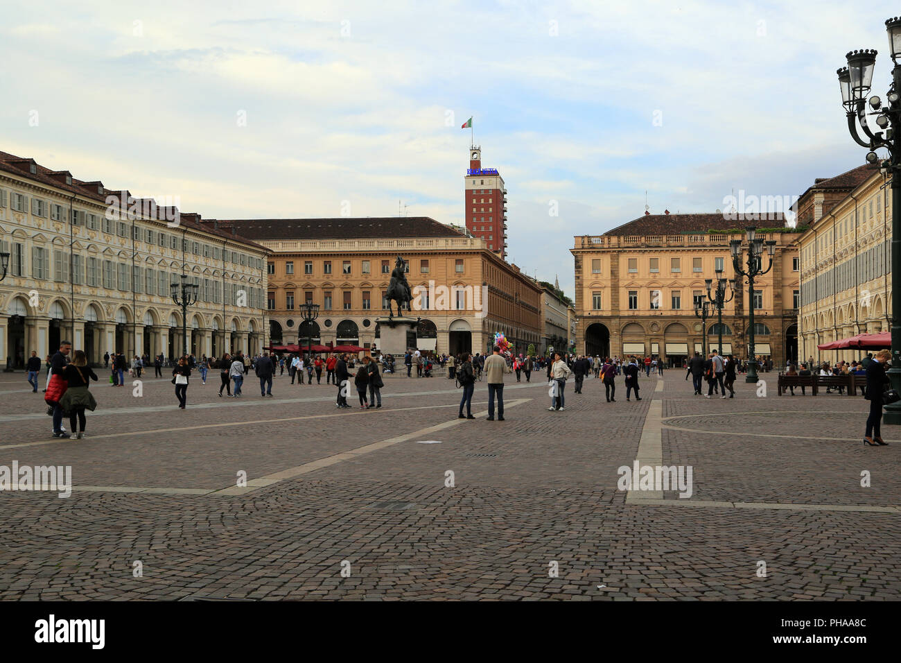 Turin, Piazza San Carlo Stockfoto