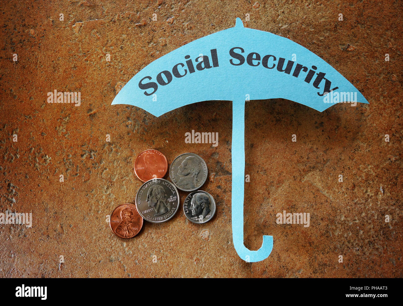 Der Deckung der sozialen Sicherheit Stockfoto