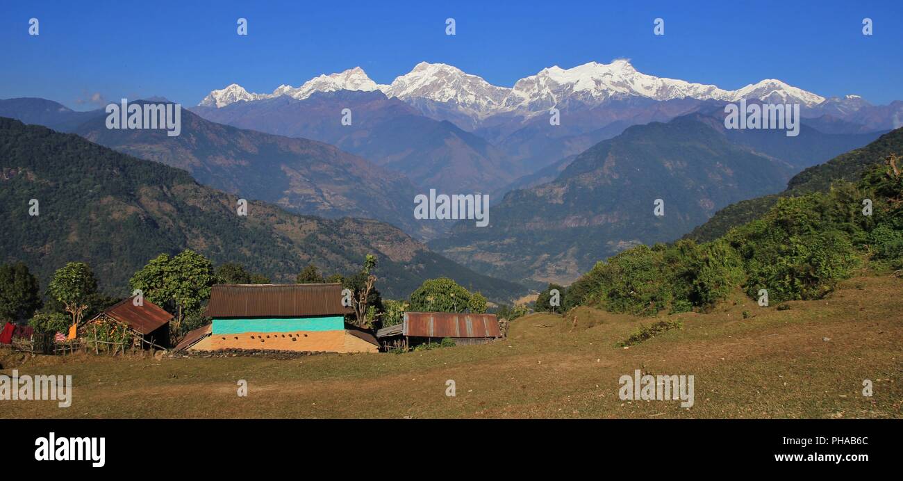 Herbst Tag in die Annapurna Conservation Area, Nepal Stockfoto