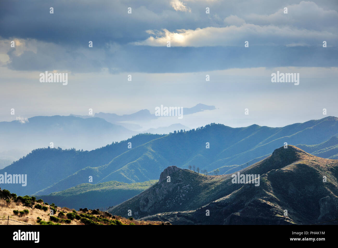 Die zentralen Berge und Ponta de São Lourenço. Madeira, Portugal Stockfoto