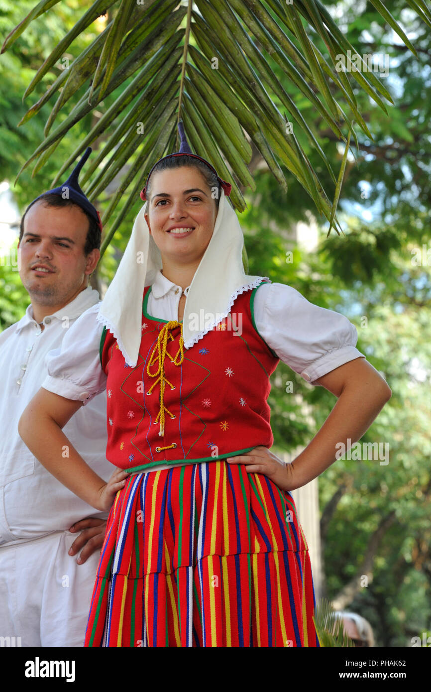 Tracht. Folk Gruppe aus Madeira, Funchal. Portugal Stockfoto