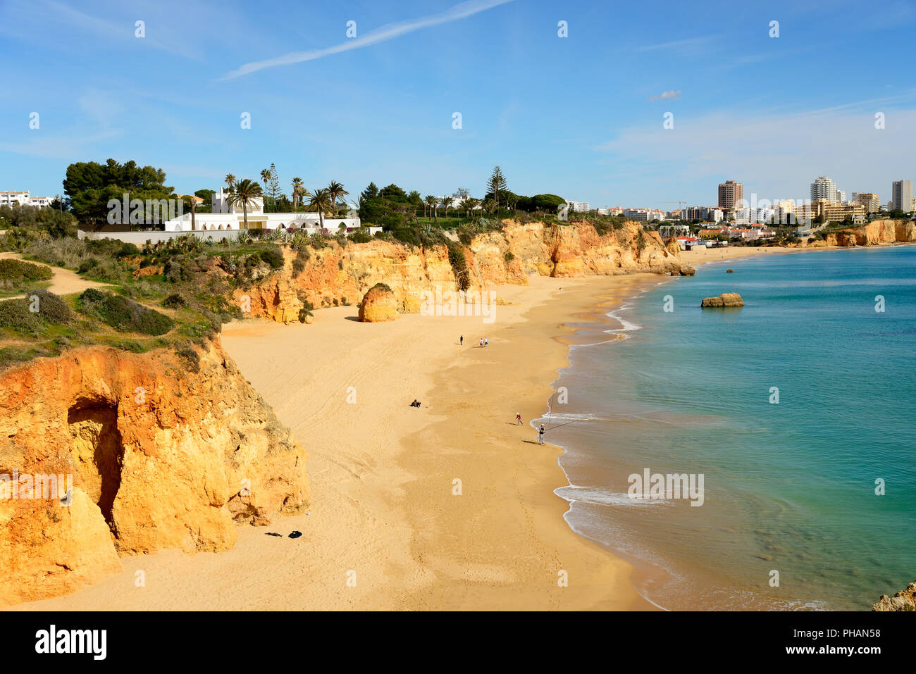 Praia do Alemão Alemão (Strand), Portimão. Algarve, Portugal Stockfoto