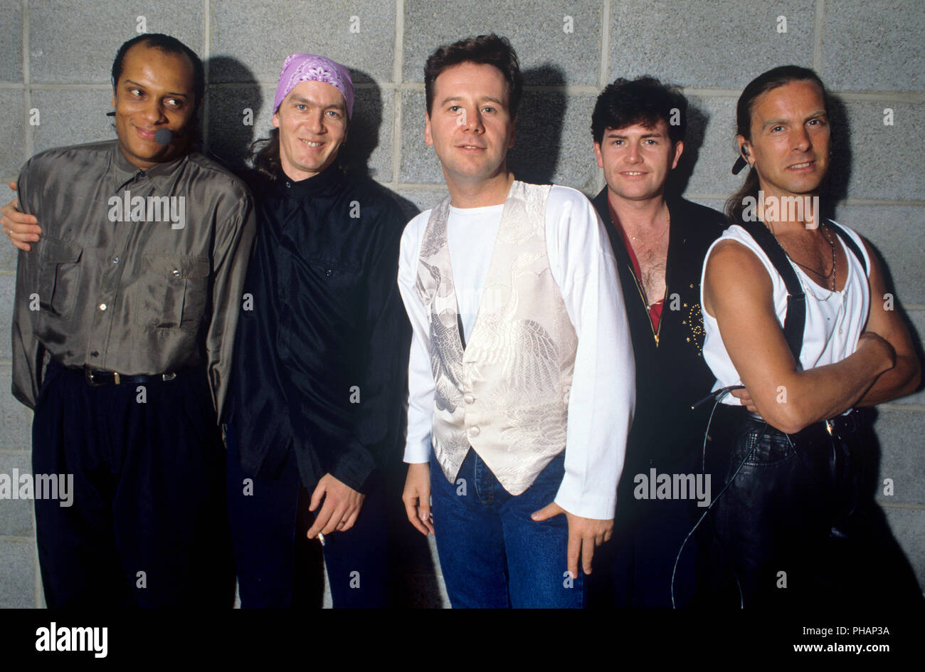 Simple Minds (mit Sänger Jim Kerr) im Juli 1991 in München. | Verwendung weltweit Stockfoto