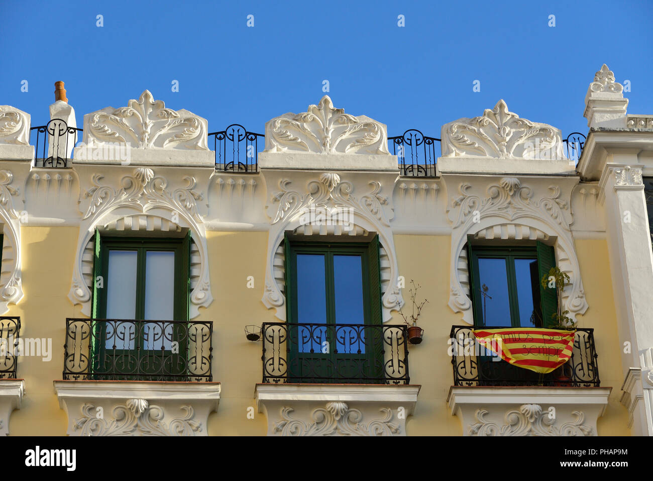 Detail eines traditionelles Gebäude. Madrid, Spanien Stockfoto