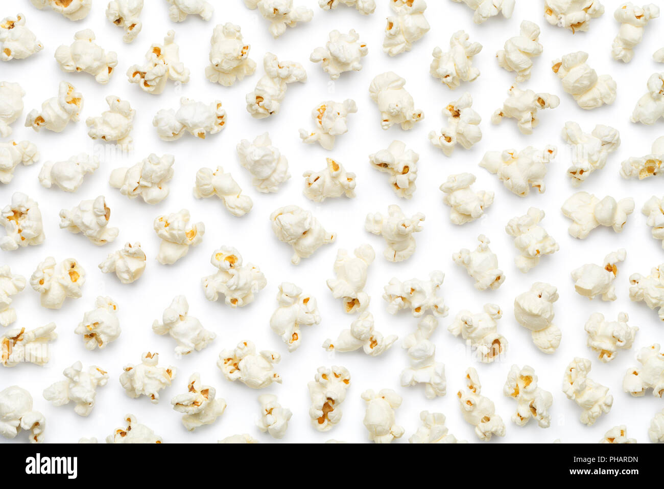 Popcorn isoliert auf weißem Hintergrund Stockfoto