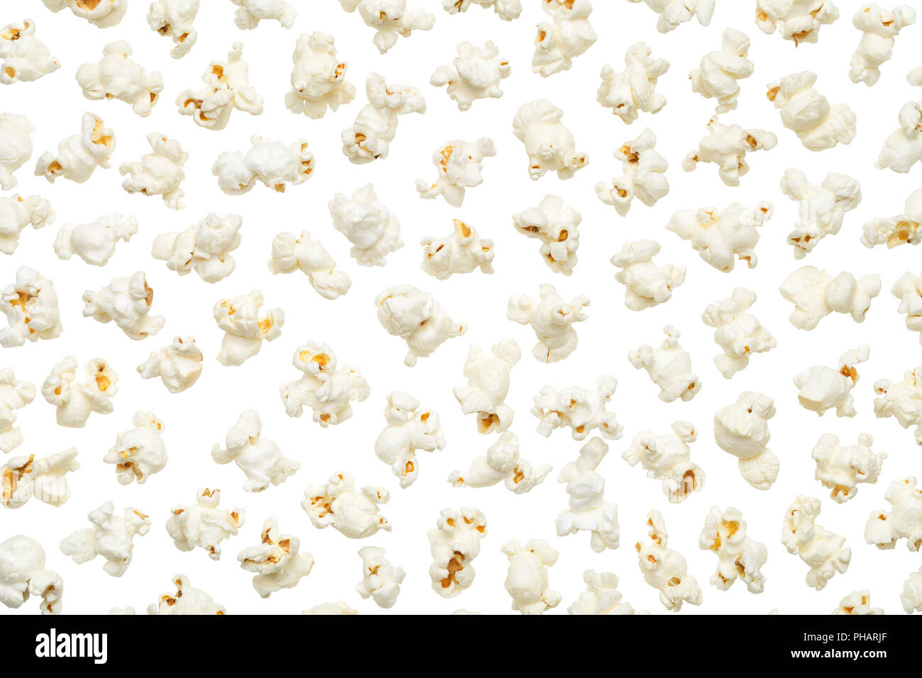 Popcorn isoliert auf weißem Hintergrund Stockfoto