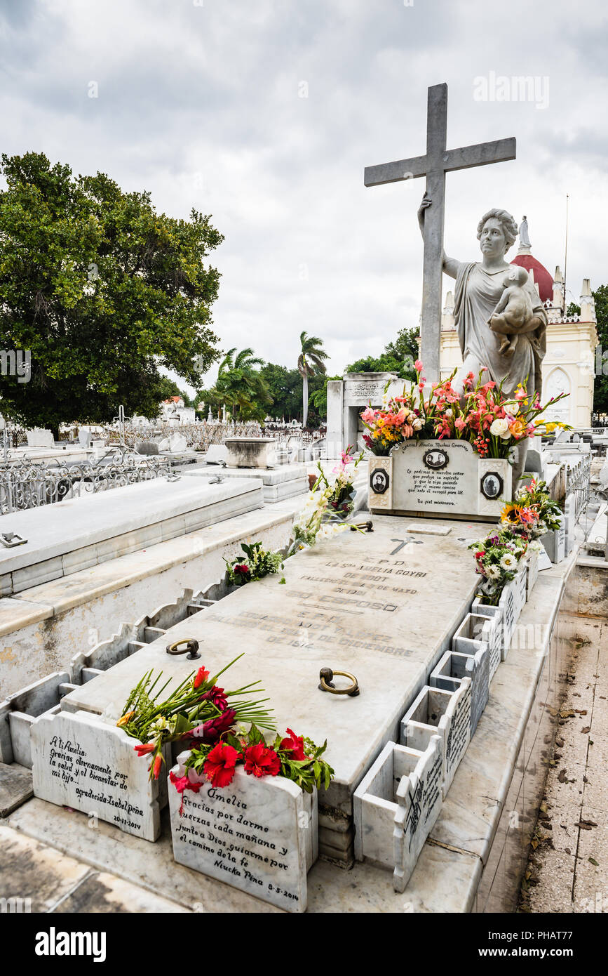 Grab von Amelia Goyri, "La Milagrosa." Die Legende erzählt, dass, nachdem sie bei der Geburt gestorben, ihr Mann jeden Tag besucht. Wenn das bleibt letztendlich waren Stockfoto